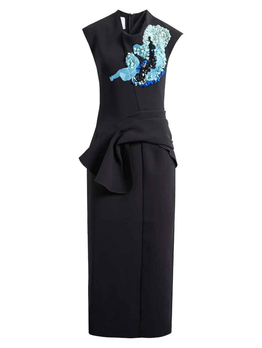 NEW, Acler Yelford Sequin Cap Sleeve Midi Dress in Black Sz 12 #LD591